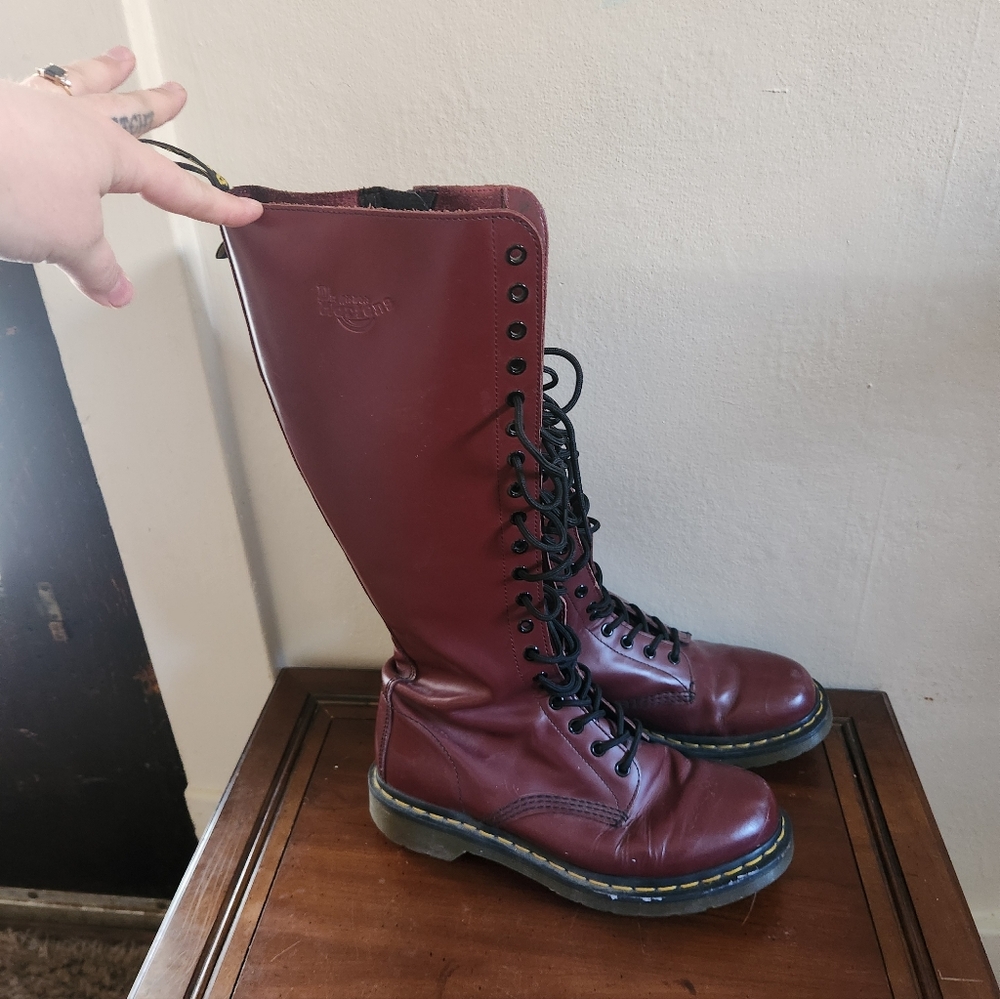 Dr. Martens Cherry Red Lace-Up Boots